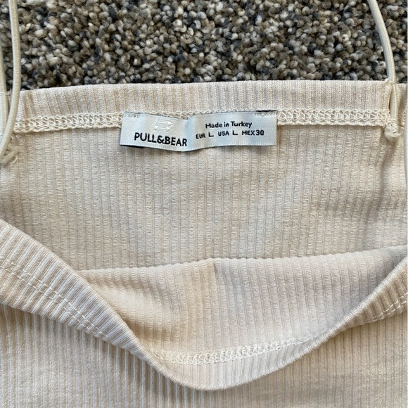 Pull&Bear Beige Ribbed Top - Picture 2 of 2